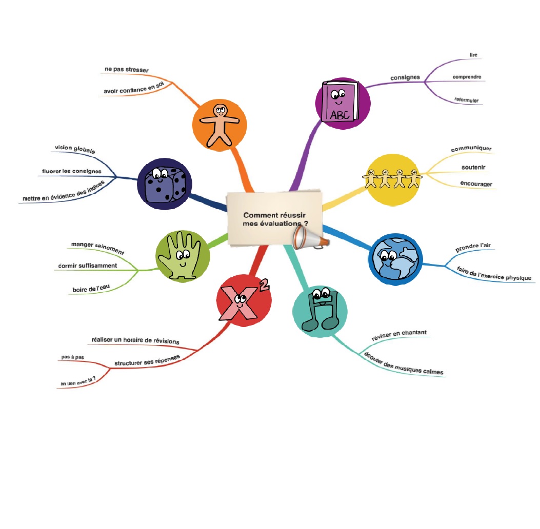 Carte mentale comment réussir mes évaluations